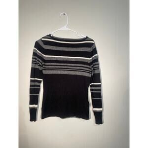 Smartwool Black Striped Merino Wool Blend Sweater